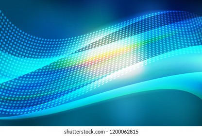Light BLUE vector cover with spots, lines. Glitter abstract illustration with connection of triangle structure. Design for textile, fabric, wallpapers.