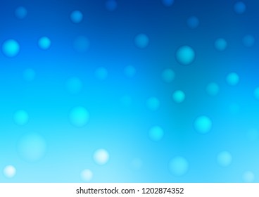 Light BLUE vector cover with spots. Beautiful colored illustration with blurred circles in nature style. The pattern can be used for ads, leaflets of liquid.