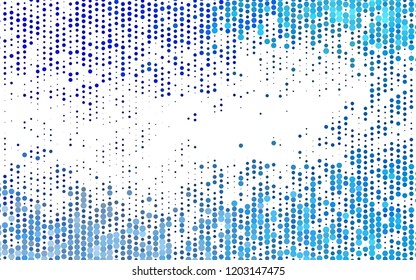 Light BLUE vector cover with spots. Glitter abstract illustration with blurred drops of rain. Pattern of water, rain drops.