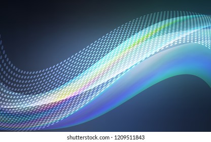 Light BLUE vector cover with spots, lines. Glitter abstract illustration with connection of triangle structure. New template for your brand book.