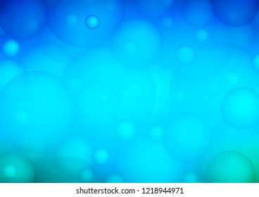 Light BLUE vector cover with spots. Glitter abstract illustration with blurred drops of rain. Completely new template for your brand book.