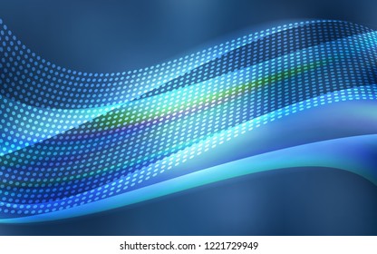 Light BLUE vector cover with spots, lines. Modern abstract colorful illustration with spheres and lines. Design for textile, fabric, wallpapers.