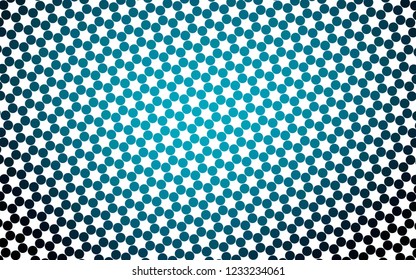 Light BLUE vector cover with spots. Illustration with set of shining colorful abstract circles. Pattern of water, rain drops.