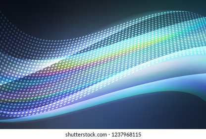 Light BLUE vector cover with spots, lines. Colorful illustration with circles and lines in futuristic style. Pattern for design of fabric, wallpapers.