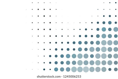 Light BLUE vector cover with spots. Illustration with set of shining colorful abstract circles. Pattern of water, rain drops.