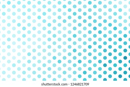 Light BLUE vector cover with spots. Glitter abstract illustration with blurred drops of rain. Design for business adverts.