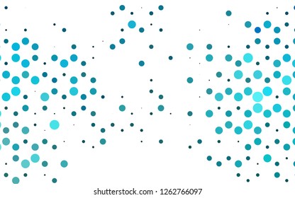 Light BLUE vector cover with spots. Blurred decorative design in abstract style with bubbles. Pattern of water, rain drops.