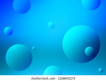 Light BLUE vector cover with spots. Abstract illustration with colored bubbles in nature style. Pattern can be used as texture of water, rain drops.