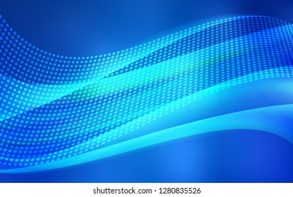 Light BLUE vector cover with spots, lines. Illustration with set of colorful abstract circles and lines. Pattern for trendy fabric, wallpapers.