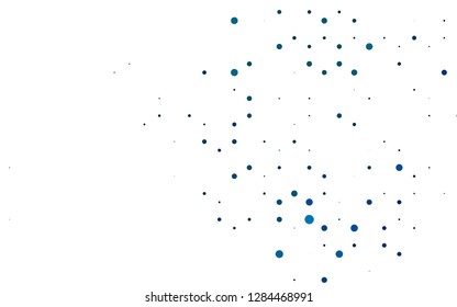 Light BLUE vector cover with spots. Glitter abstract illustration with blurred drops of rain. Template for your brand book.