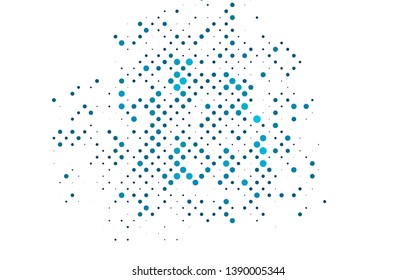 Light BLUE vector cover with spots. Glitter abstract illustration with blurred drops of rain. Template for your brand book.