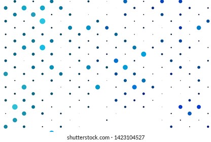 Light BLUE vector cover with spots. Glitter abstract illustration with blurred drops of rain. Template for your brand book.