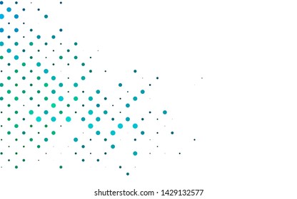 Light BLUE vector cover with spots. Blurred bubbles on abstract background with colorful gradient. Pattern of water, rain drops.