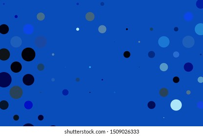 Light BLUE vector cover with spots. Abstract illustration with colored bubbles in nature style. Pattern for ads, booklets.