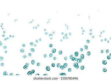 Light BLUE vector cover with spots. Blurred decorative design in abstract style with bubbles. Pattern of water, rain drops.