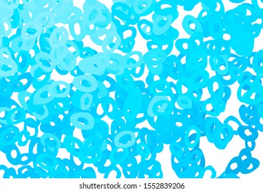 Light BLUE vector cover with spots. Beautiful colored illustration with blurred circles in nature style. Pattern of water, rain drops.