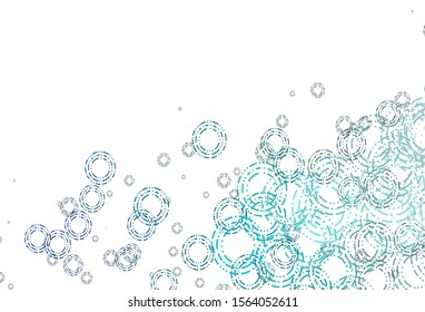 Light BLUE vector cover with spots. Blurred decorative design in abstract style with bubbles. Pattern of water, rain drops.