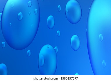 Light BLUE vector cover with spots. Glitter abstract illustration with blurred drops of rain. Completely new template for your brand book.