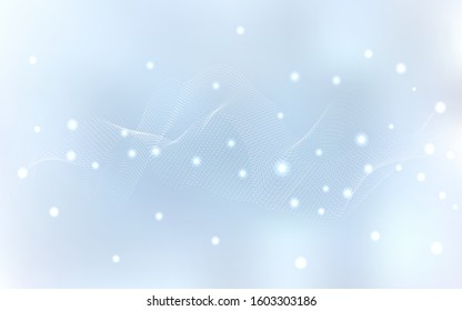Light BLUE vector cover with spots. Glitter abstract illustration with blurred drops of rain. The pattern can be used for ads, leaflets of liquid.