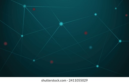 Cubierta vectorial azul claro con puntos, líneas. Ilustración abstracta brillante con conexión de triángulo, esfera, estructura de polígono. El patrón se puede usar para anuncios futuristas, folletos, fondos, folletos.