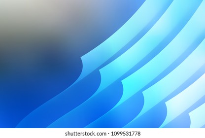 Light BLUE vector cover with stright stripes. Decorative shining illustration with lines on abstract template. Smart design for your business advert.