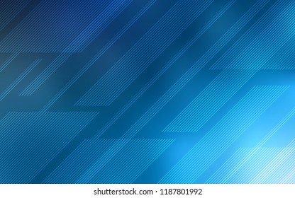 Light BLUE vector cover with stright stripes. Modern geometrical abstract illustration with Lines. Pattern for ads, posters, banners.