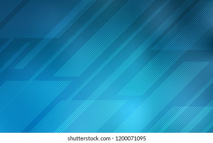 Light BLUE vector cover with stright stripes. Glitter abstract illustration with colored sticks. Pattern for your busines websites.