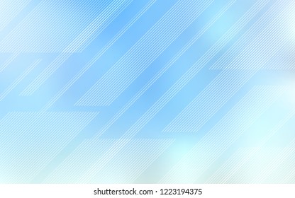 Light BLUE vector cover with stright stripes. Shining colored illustration with sharp stripes. Template for your beautiful backgrounds.