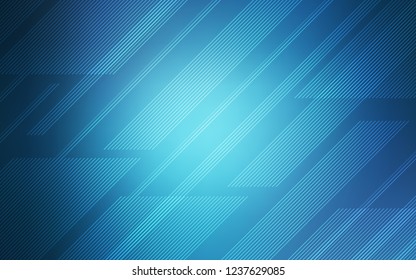 Light BLUE vector cover with stright stripes. Decorative shining illustration with lines on abstract template. The pattern for ad, booklets, leaflets.