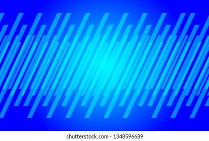 Light blue vector cover with stright stripes. Glitter abstract illustration with colored sticks. Smart design for your business advert