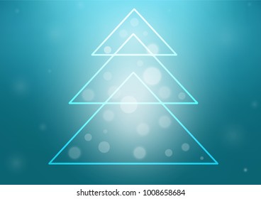Light BLUE vector cover with a xmas tree. Glitter abstract illustration with christmas tree. The pattern can be used for year new  websites.