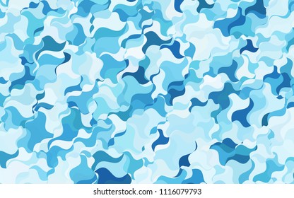 Light BLUE vector crooked abstract pattern. Glitter abstract illustration with wry lines. The elegant pattern can be used as part of a brand book.
