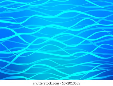 Light BLUE vector curved line design. Ethnic elegant natural pattern with gradient. The doodle design can be used for your web site.