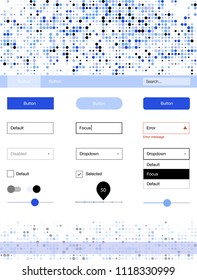 Light BLUE vector design ui kit with dots. Decorative ui kit design in abstract style with colorful dots. This template you can use for landing pages.