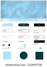 Light BLUE vector design ui kit with universe stars. Decorative ui kit design in abstract style with colorful sky. This template you can use for websites.