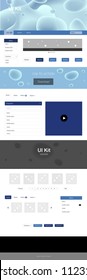 Light BLUE vector design ui kit with curved circles. Colorful abstract illustration with gradient lines. Beautiful layout for websites, landing pages.