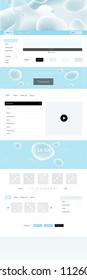 Light BLUE vector design ui kit with curved circles. Colorful illustration in abstract memphis style with gradient. This sample is for your website.