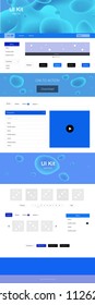 Light BLUE vector design ui kit with curved circles. Elegant bright illustration with gradient  in memphis style. This sample is for your landing page.