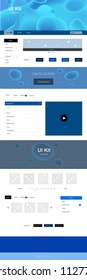 Light BLUE vector design ui kit with curved circles. Elegant bright illustration with gradient  in memphis style. Simple colorful design for websites.