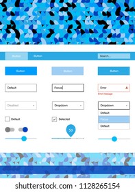Light BLUE vector design ui kit with dots. Decorative ui kit design in abstract style with colorful dots. This template you can use for landing pages.