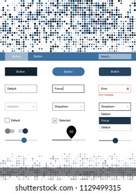 Light BLUE vector design ui kit with dots. Decorative ui kit design in abstract style with colorful dots. This template you can use for websites.