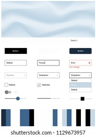Light BLUE vector design ui kit with curved circles. Elegant bright illustration with gradient  in memphis style. This sample is for your landing page.