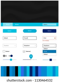 Light BLUE vector design ui kit with curved circles. Colorful abstract illustration with gradient lines. This sample is for your website.