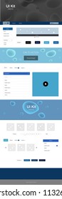 Light BLUE vector design ui kit with curved circles. Colorful illustration in abstract memphis style with gradient. Simple colorful design for websites.