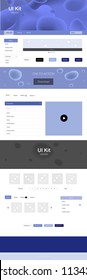 Light BLUE vector design ui kit with curved circles. Colorful abstract illustration with gradient lines. Beautiful layout for websites, landing pages.