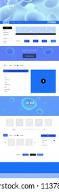 Light BLUE vector design ui kit with curved circles. Modern gradient abstract illustration with bandy lines. Simple colorful design for websites.