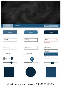 Light BLUE vector design ui kit with universe stars. Decorative ui kit design in abstract style with colorful sky. This template you can use for landing pages.