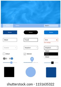 Light BLUE vector design ui kit with universe stars. Colorful Style guide with stars on abstract background. This sample is for your landing page.