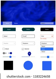 Light BLUE vector design ui kit with universe stars. Decorative ui kit design in abstract style with colorful sky. This template you can use for websites.