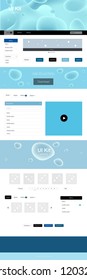 Light BLUE vector design ui kit with curved circles. Creative illustration in halftone marble style with gradient. This template you can use for websites.